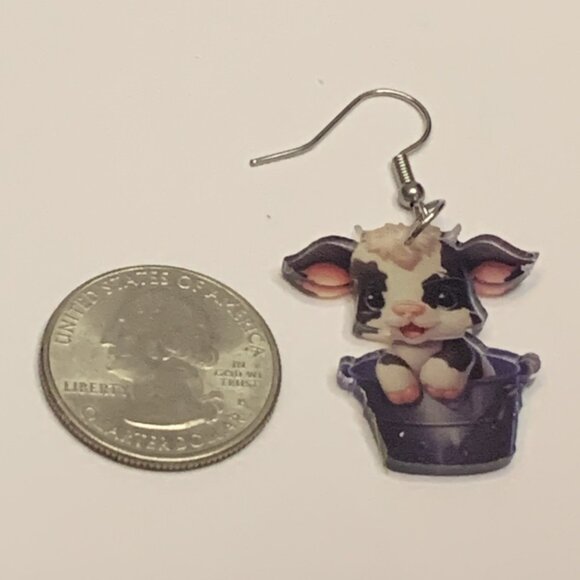 Cow Earring, Heifer Earring, Western Earring, Cowboy Earring, Gift Idea, - Picture 5 of 5